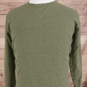 Bonobos Shirt Mens XL Green Thermal Waffle Knit Long Sleeve Crewneck Tee